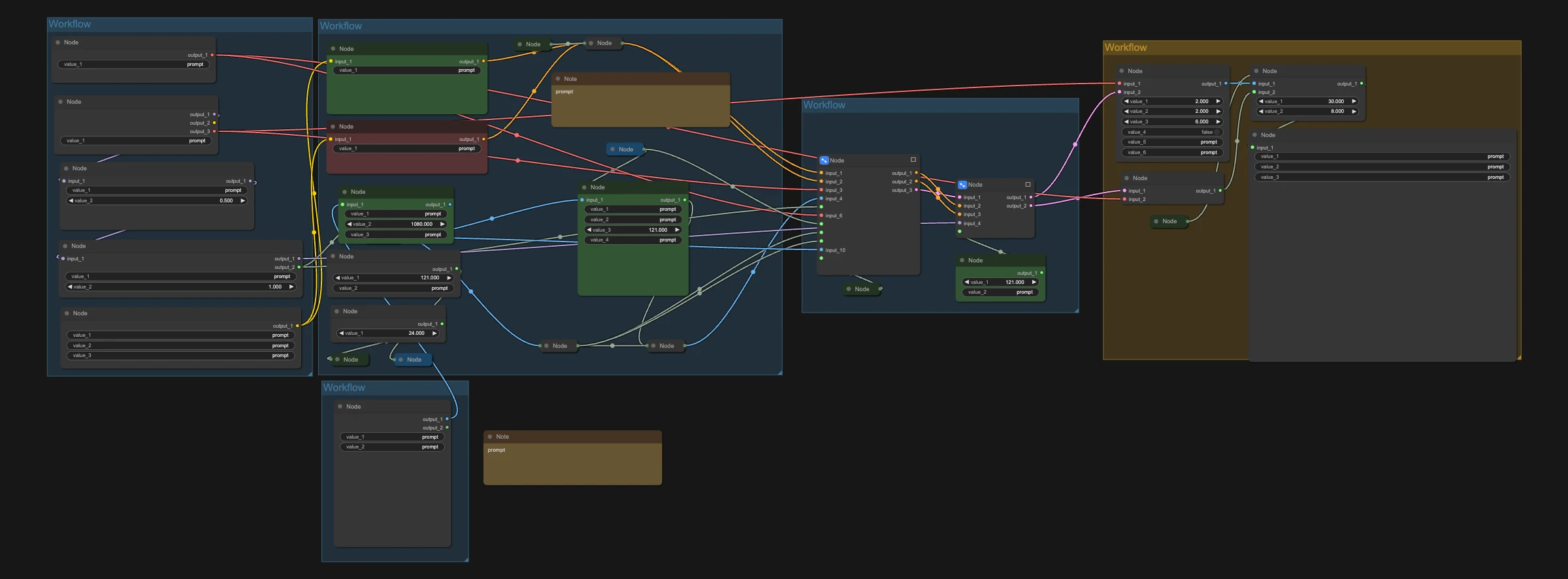 LTX 2.3 motion tracking workflow overview showing node groups and connections