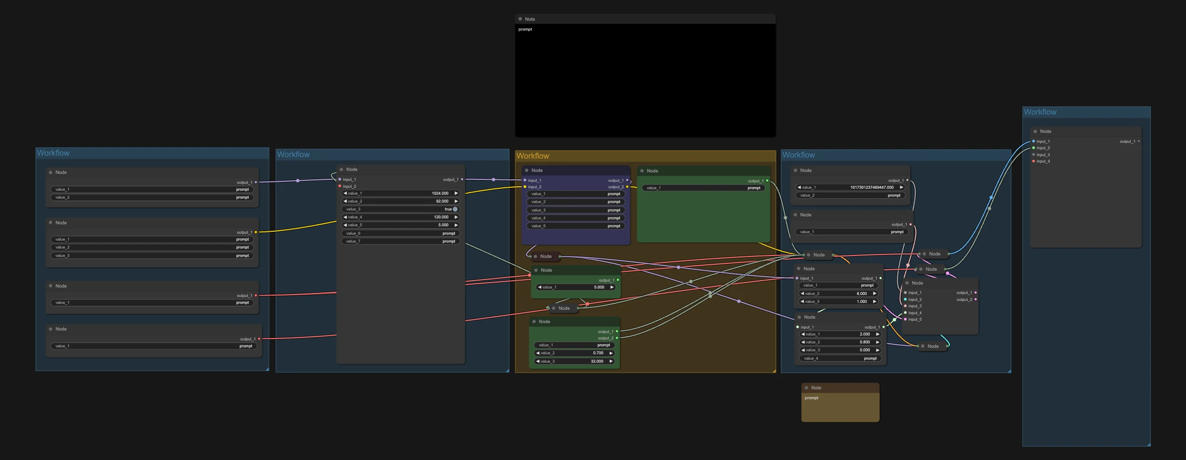MiniMax H3 text to video workflow overview showing node groups and connections